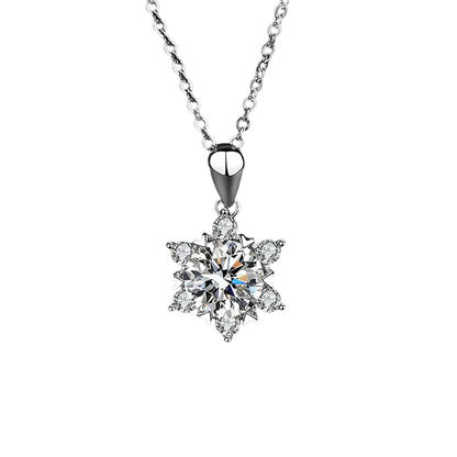 Collar de Plata 925 con Moissanita Copo de Nieve