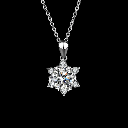 Collar de Plata 925 con Moissanita Copo de Nieve